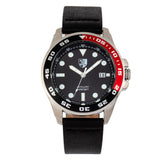 Three Leagues Artillery Leather-Band Watch with Date - Black - TLW3L101